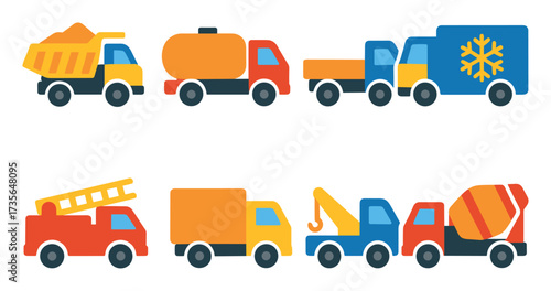 Colorful Truck Icon Grid