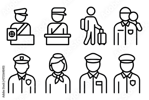 Airport Border Service Icons