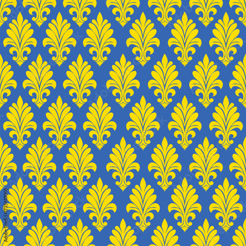 Deep blue backdrop accented by vivid yellow elements in a precise, orderly arrangement, delivering a sense of luxury and energy through bold color contrast.
