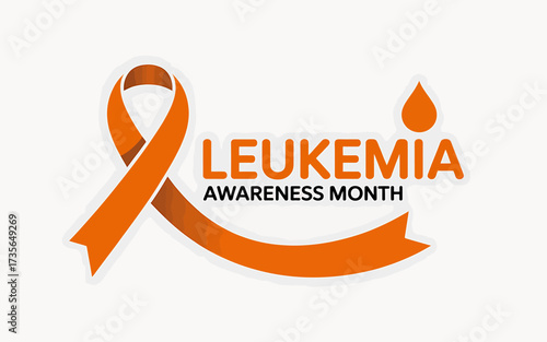 Leukemia Awareness Month Illustration with Orange Ribbon Symbol Promoting Disease Awareness and Support for Patients and Research