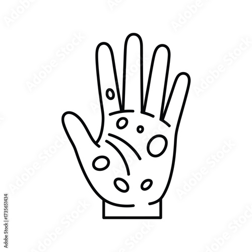 Hand with spots and lines illustration