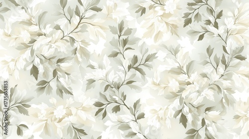 Wallpaper Mural Vintage floral background with intricate patterns and muted colors: A timeless design featuring delicate floral motifs in soft, muted shades of cream and sage, evoking a vintage charm, Torontodigital.ca