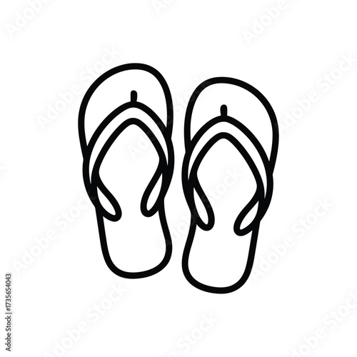 Simple outline drawing of two flip flops