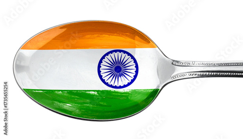 Artistic spoon displaying american flag home kitchen isolated on transparent background