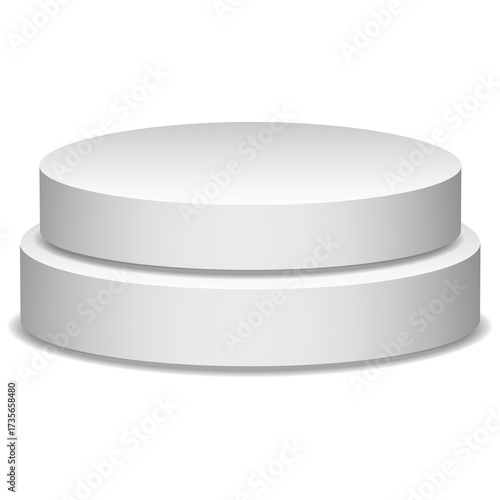 White Podium 3d Display Product Placement Design Template Illustration