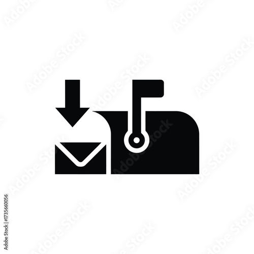 Mailbox with incoming letter icon