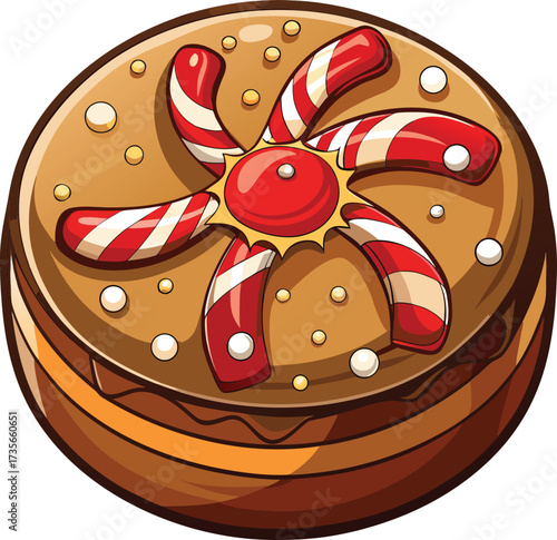 Christmas Fruitcake Traditions festive cake with green icing and red cherries