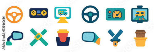Colorful Motorhome Icons
