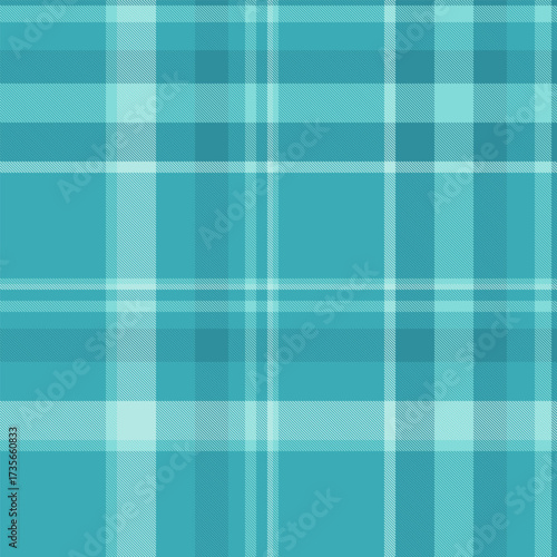 Aqua plaid pattern. Classic tartan design in varying shades of turquoise. Versatile for backgrounds, apparel design, textiles, or creating a cool, calming vibe.