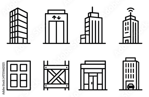Skyscraper Line Icons