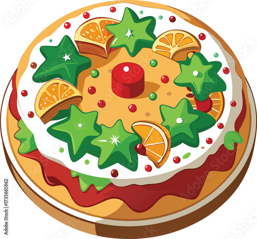 Christmas Fruitcake Traditions square slice with nuts and colorful fruit pieces