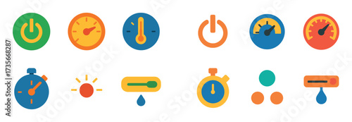 Colorful Coffee Machine Icons