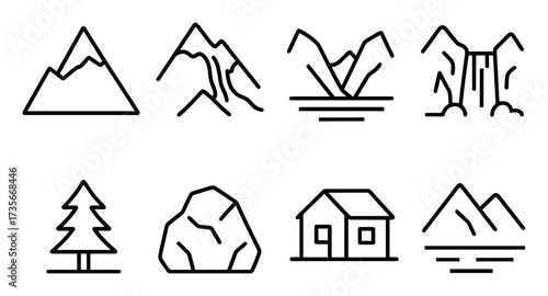 Minimalist Mountain Icons
