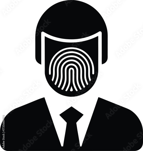 Biometric Scanner Silhouette Vector Art Illustration