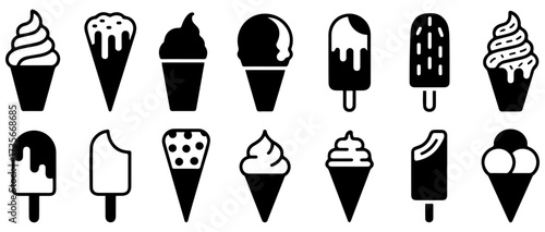 ice cream icon set collection vector illustration