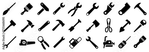 construction tool icon set vector
