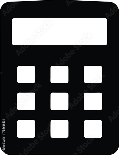 Calculator Silhouette Vector Art Illustration