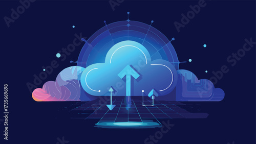 Visual representation of cloud storage, highlighting its role as the future of data solutions..eps