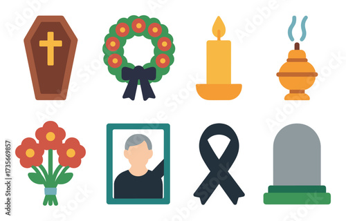 Funeral Icons Set