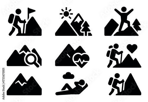 Mountain Walk Icon Set