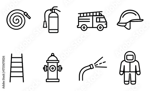 Firefighting Icon Set