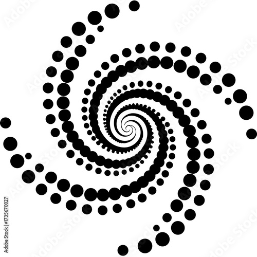 Dna inspired helix spiral pattern composed of interconnected dots creating a futuristic and scientific visual texture for design projects