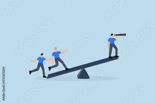 Team members of business community assist in propelling seesaw towards success
