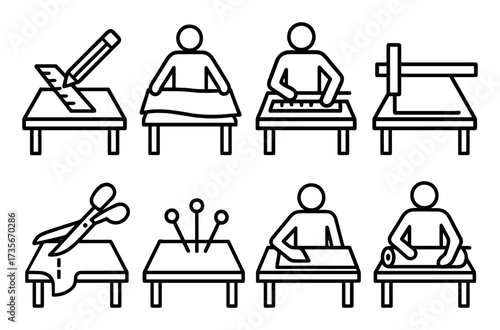 Cutting Table Icon Set
