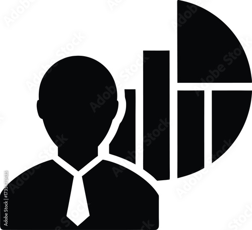 Data Report Silhouette Vector Art Illustration