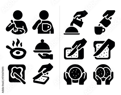 Breakfast Icons Grid