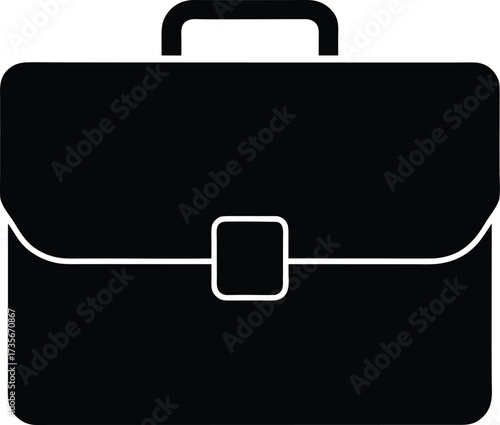 Document Case Silhouette Vector Art Illustration