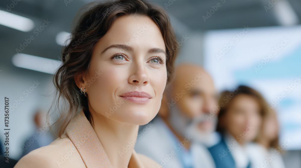 Fototapeta premium Diverse business team brainstorming in bright office.