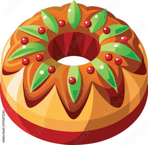 Christmas Fruitcake Traditions elegant cake with red and green fruit decoration