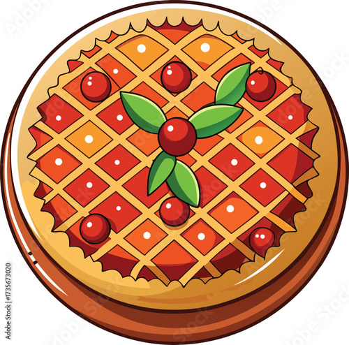 Christmas Fruitcake Traditions decorated cake with circular fruit pattern arrangement