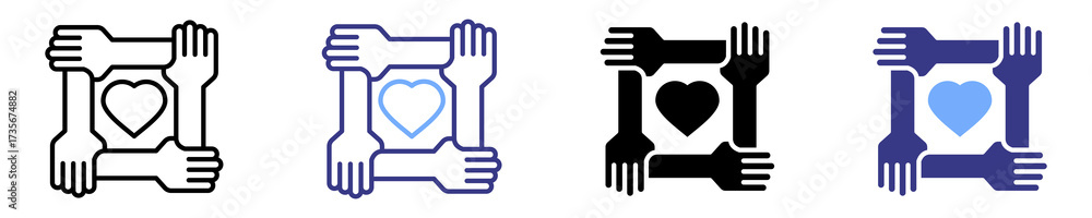 Obraz premium support icon set multiple style