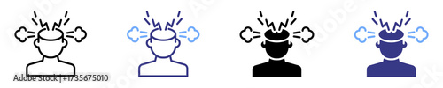 anxiety icon set multiple style