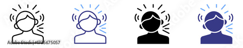 tourette syndrome icon set multiple style