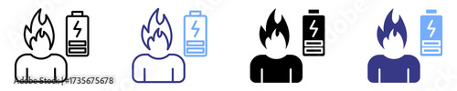 burnout icon set multiple style