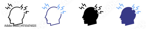 headache icon set multiple style