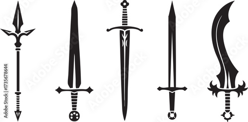 Gothic Warrior Blade Illustration Pack for Heraldry and Games