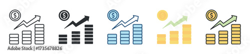 Profit Icon Set Multiple Style Collection