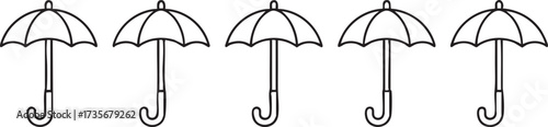 Simple Weather Protection Umbrella Vector Illustration Pack
