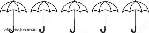 Rain Umbrella Symbol Collection Minimalist Black White Icons