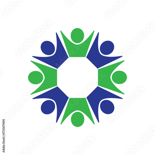 rotating successful people community logo design