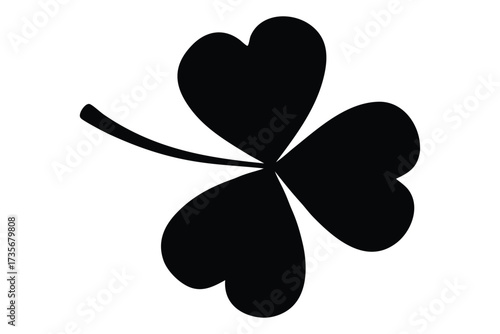 Clover Leaf Silhouette | Lucky Plant Outline | Minimal Nature Drawing