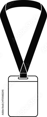 Lanyard badge holder for identification and access control card silhouette