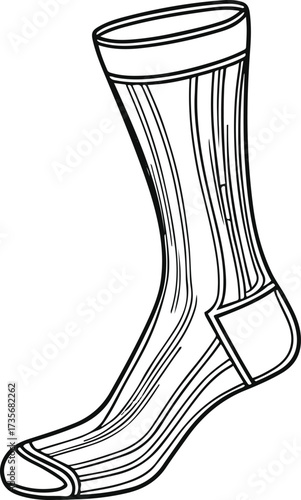 Minimalist line art of a pair of fashionable socks 2