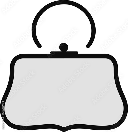Simple elegant outline of a clutch purse 3