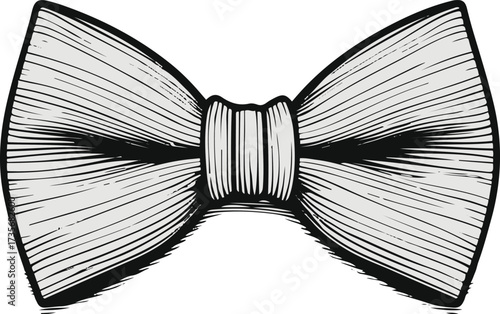 Smooth line art of a bow tie with folds 1.