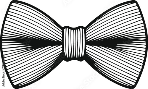 Smooth line art of a bow tie with folds 2